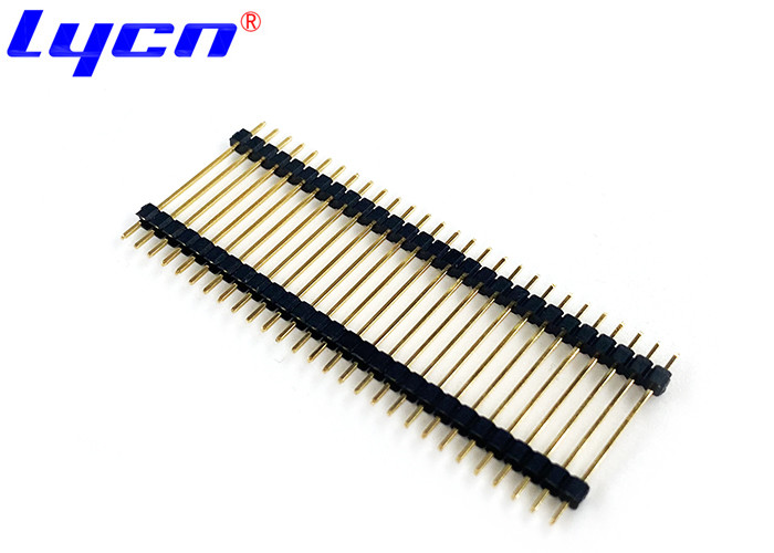 180 Degree Pin Header Connectors Black PA9T 2.0mm Pitch Dual Plastic Single Row